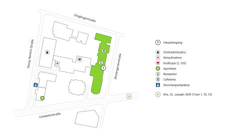 Lageplan St. Joseph-Stift, Variante 1