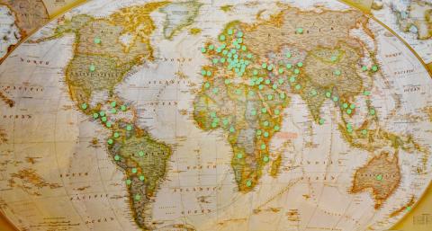 Weltkarte SJS-Babys, Herkunftsländer der Mütter