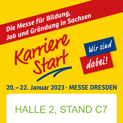 Messe KarriereStart 2023 mit Halle- und Standnummer vom St. Joseph-Stift Dresden.