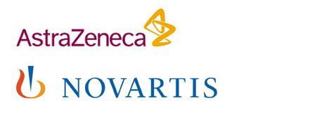 Logos von AstraZeneca und Novartis zur Unterstützung des Patiententages im Brustzentrum 2023.