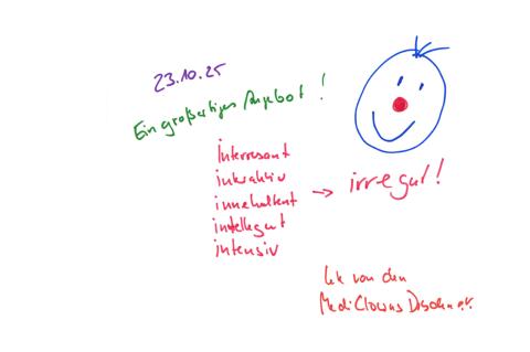 Gästebucheintrag zur Ausstellung "In Würde Abschied nehmen", handschriftliche Widmung von Ausstellungsbesuchern.